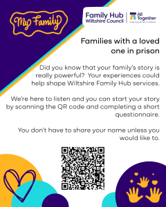 Looking for feedback from families with a loved one in prison to help us shape Family Hub services in Wiltshire.