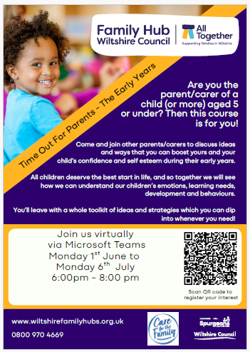 Space available on Time Out for Parents 0-5 years