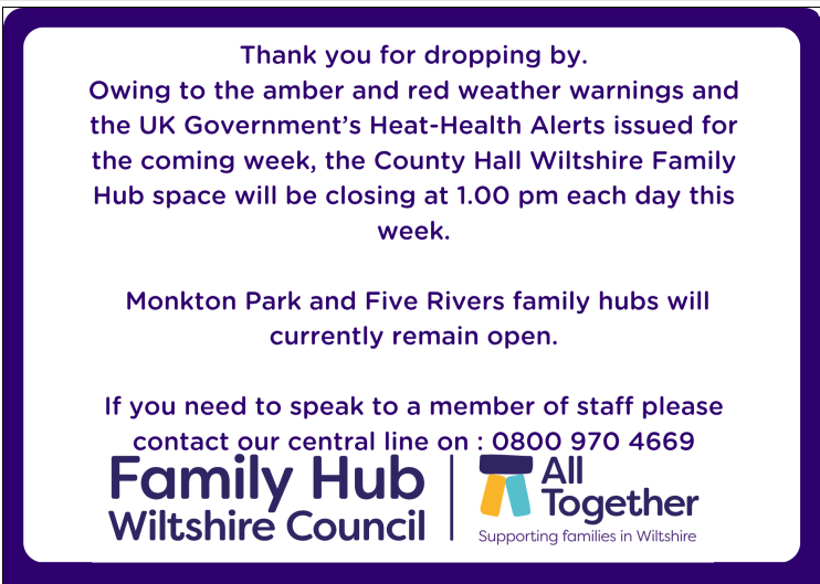 Family Hub Arrangements during Extreme Heat